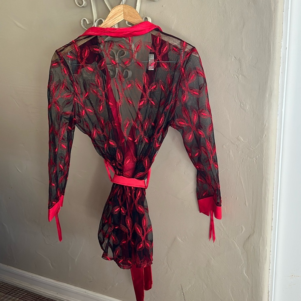 Beautiful French sheer belted robe